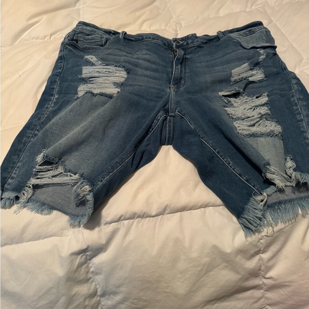 Women's plus size Kancan  shorts, distressed, plus size 24